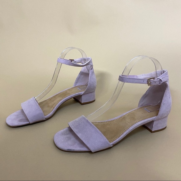 lilac low heel sandals